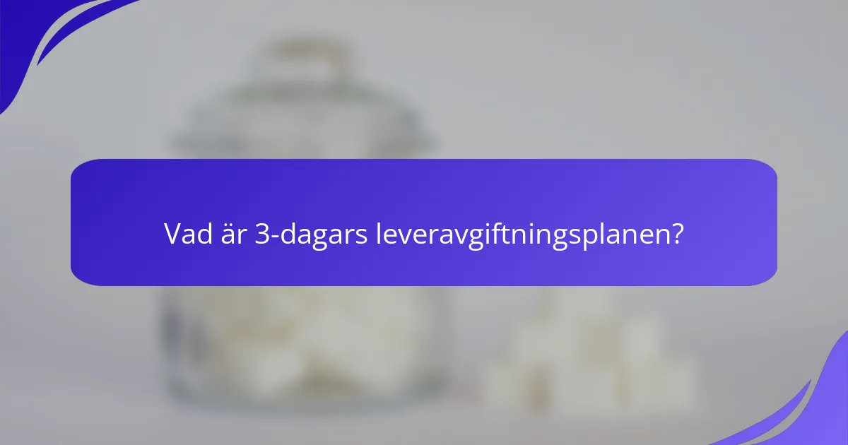 Vad är 3-dagars leveravgiftningsplanen?