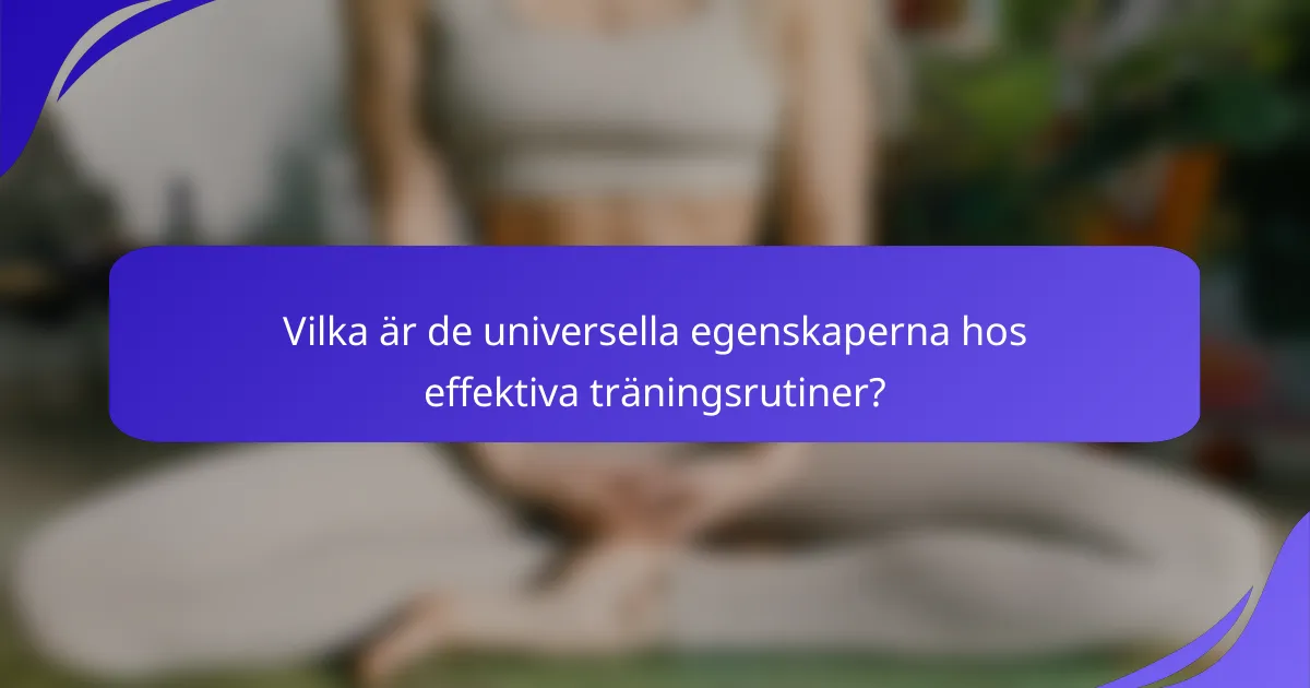 Vilka är de universella egenskaperna hos effektiva träningsrutiner?
