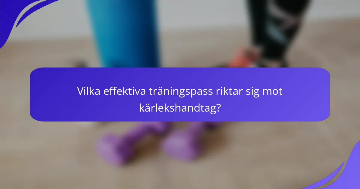 Vilka effektiva träningspass riktar sig mot kärlekshandtag?