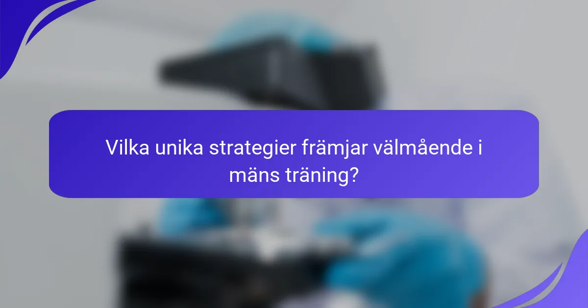 Vilka unika strategier främjar välmående i mäns träning?